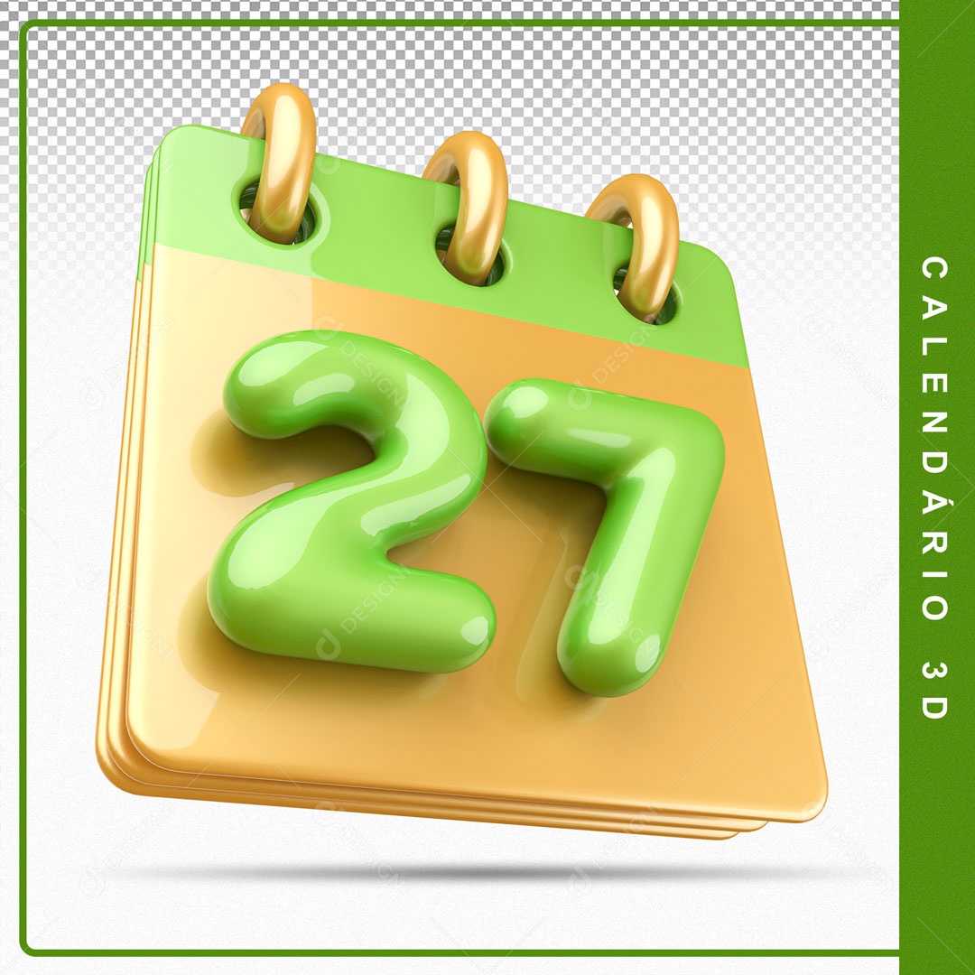 Elemento De Calendario Dia 27 Para Composição PSD