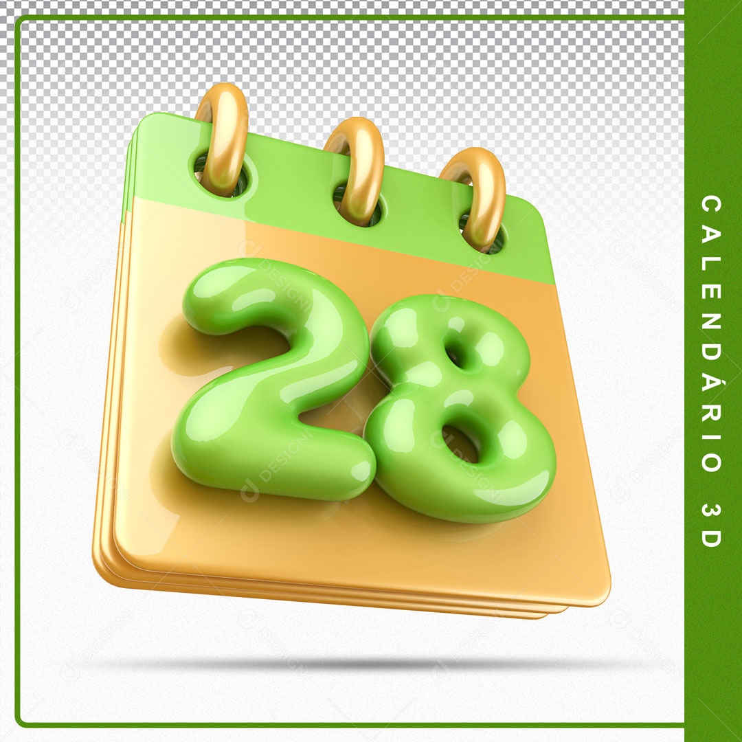 Elemento De Calendario Dia 28 Para Composição PSD