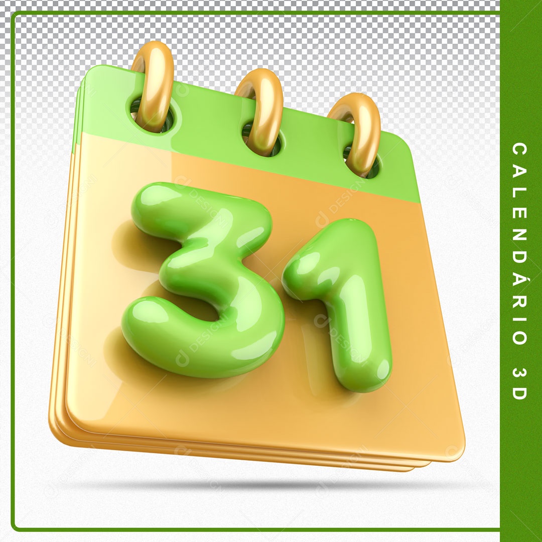 Elemento De Calendario Dia 31 Para Composição PSD