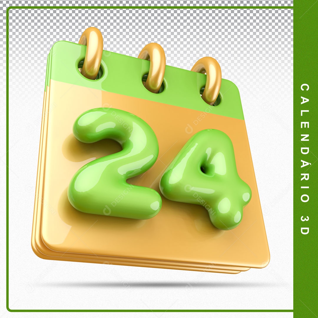 Elemento De Calendario Dia 24 Para Composição PSD