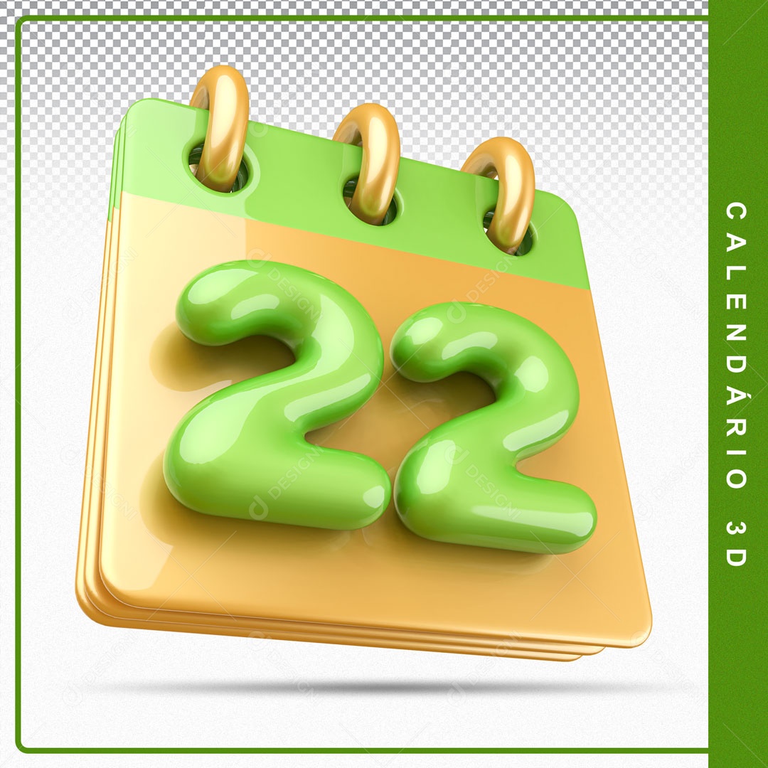 Elemento De Calendario Dia 22 Para Composição PSD
