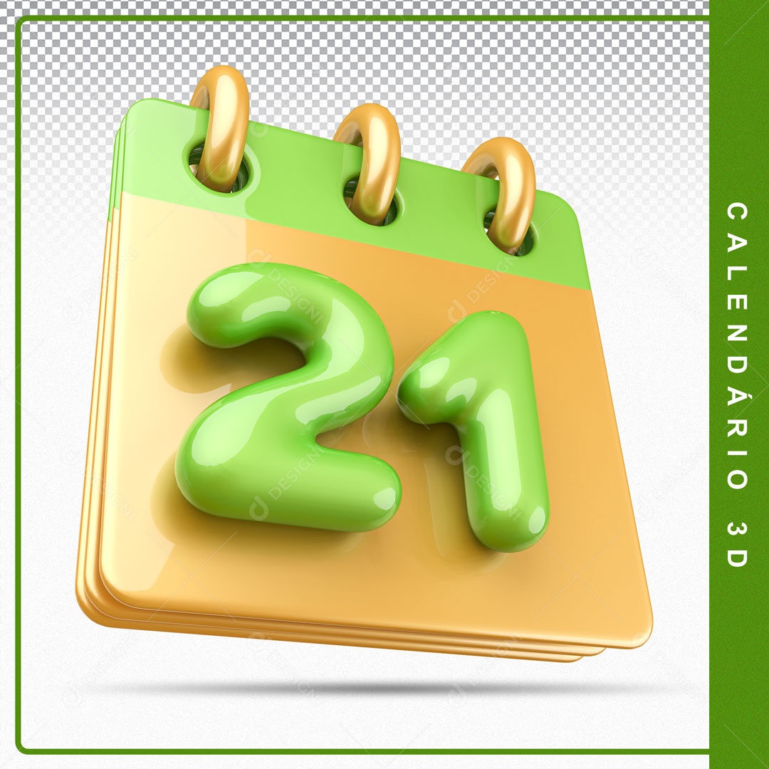 Elemento De Calendario Dia 21 Para Composição PSD