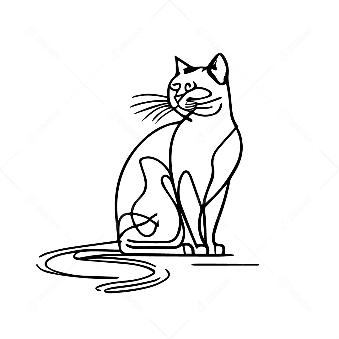 Ilustração Desenho De Gato EPS Editável