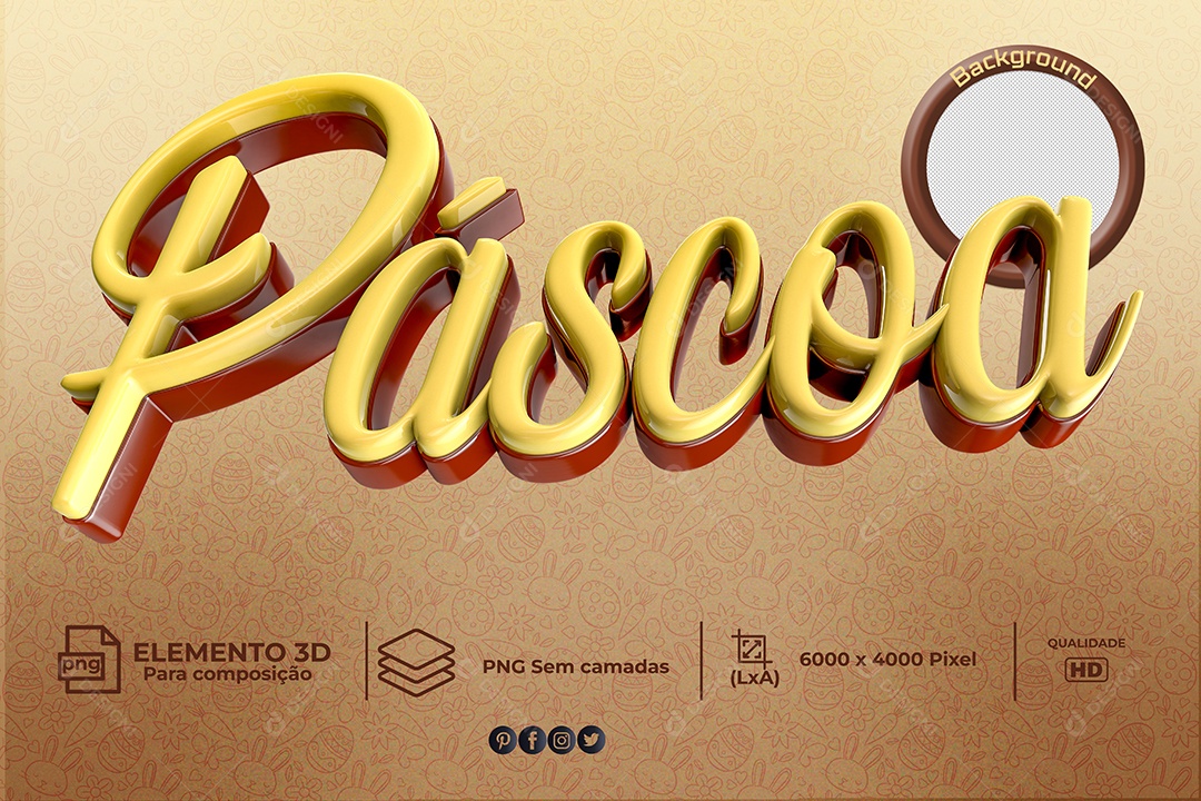 Texto 3D Para Composição Páscoa PNG Transparente