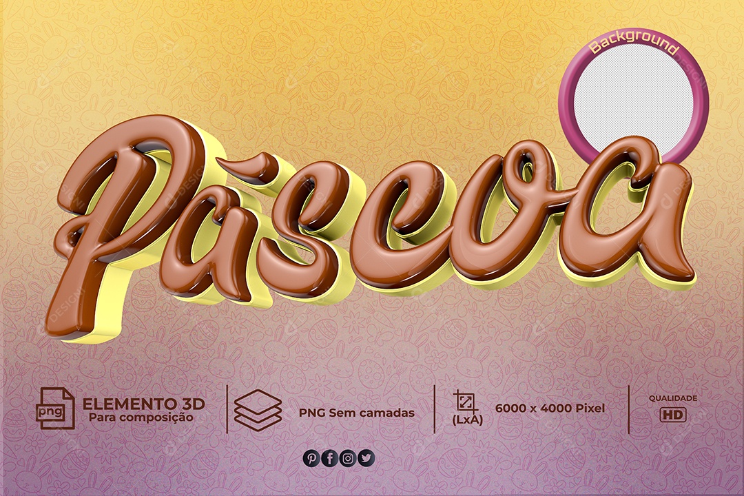 Texto 3D Para Composição Páscoa PNG Transparente