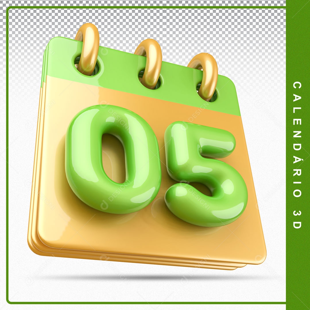 Elemento De Calendario Dia 05 Para Composição PSD