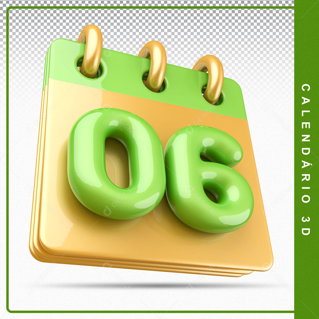 Elemento De Calendario Dia 06 Para Composição PSD