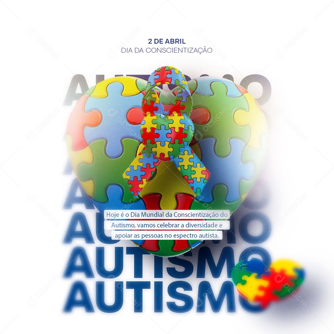 Hoje é Dia Mundial Da Conscientização Do Autismo 2 De Abril Social Media PSD Editável