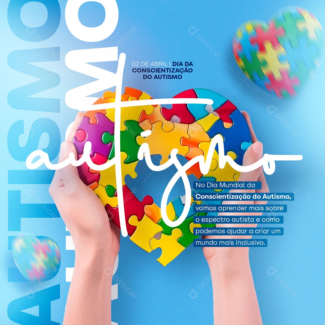 Dia Da Conscientização Do Autismo 2 De Abril Social Media PSD Editável
