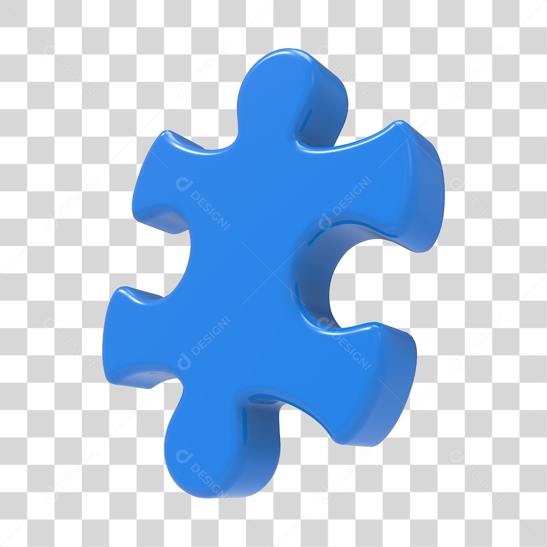 Quebra Cabeça Azul Elemento 3D Do Dia Do Autismo PNG Transparente