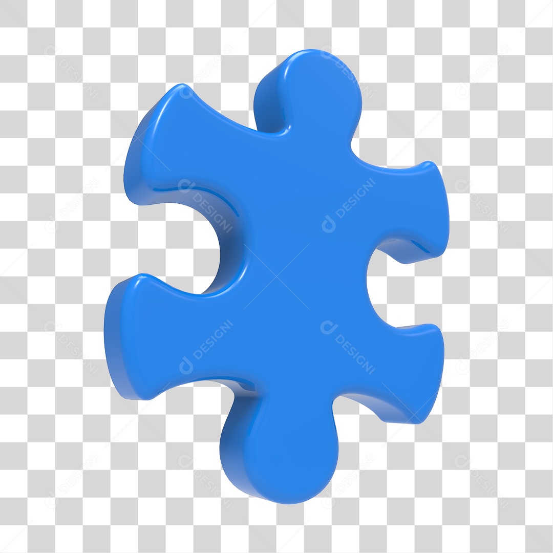 Quebra Cabeça Azul Elemento 3D Do Dia Do Autismo PNG Transparente