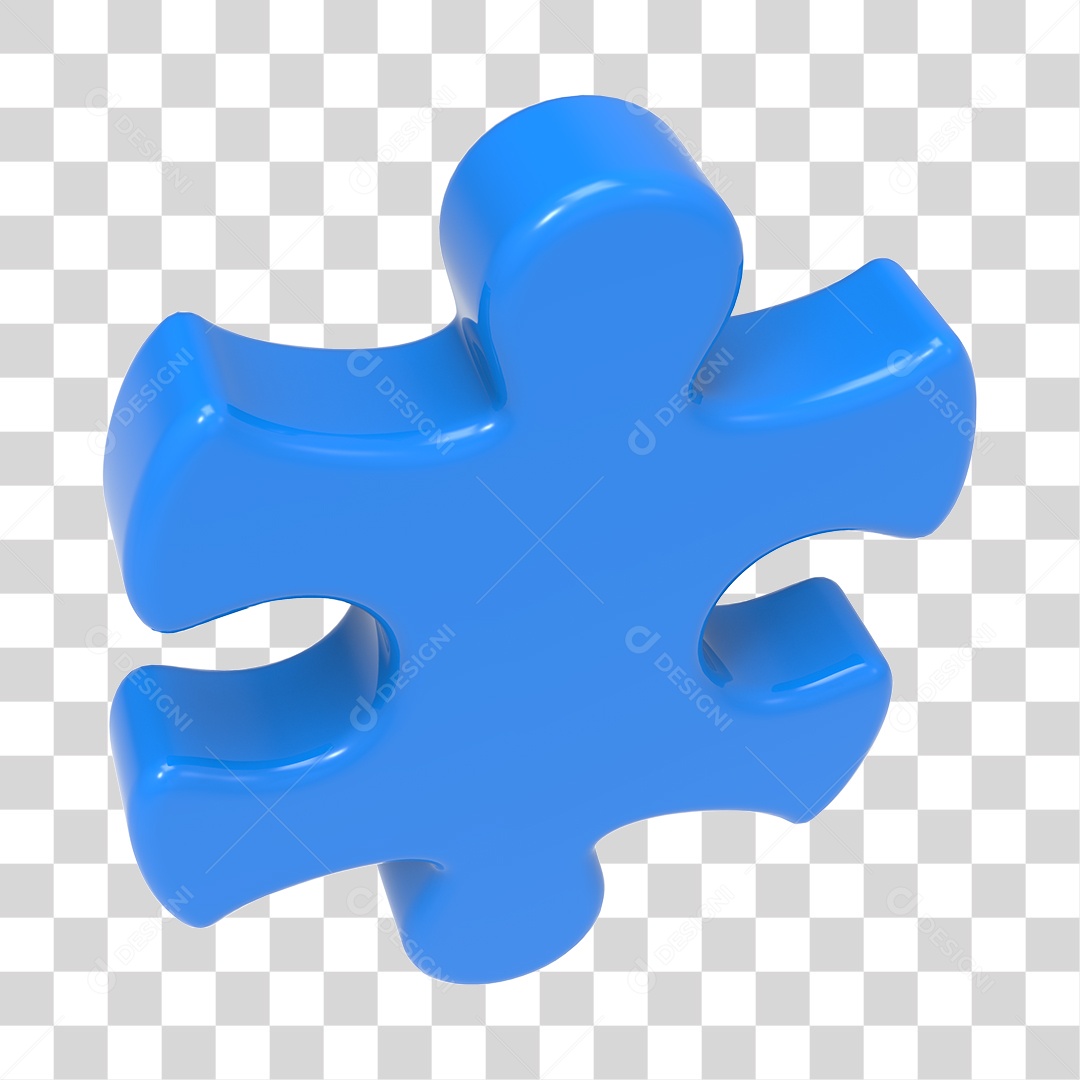 Quebra Cabeça Azul Elemento 3D Do Dia Do Autismo PNG Transparente