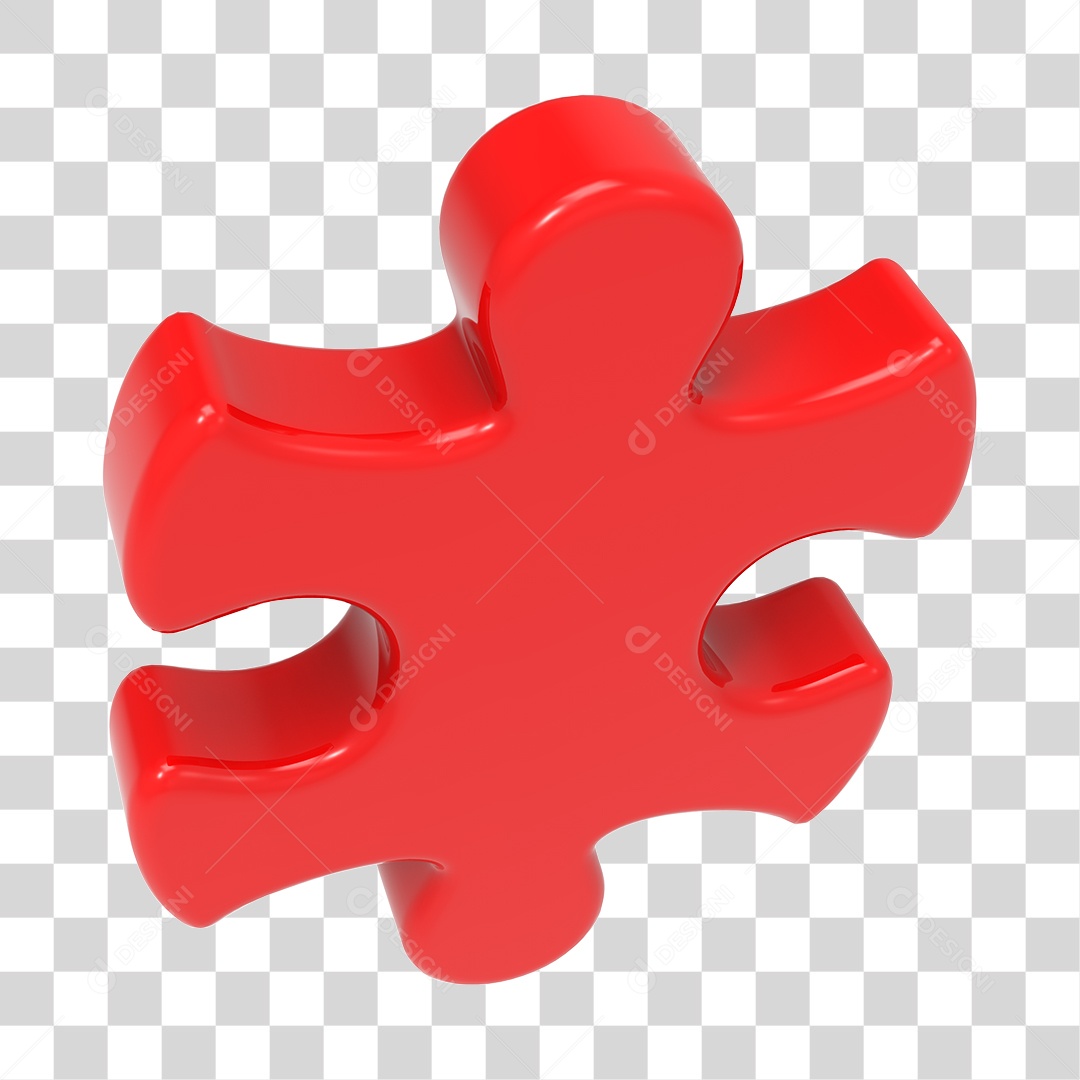 Quebra Cabeça Vermelho Elemento 3D Do Dia Do Autismo PNG Transparente