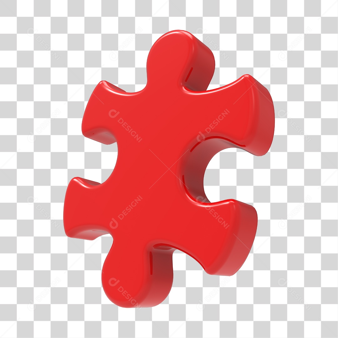 Quebra Cabeça Vermelho Elemento 3D Do Dia Do Autismo PNG Transparente