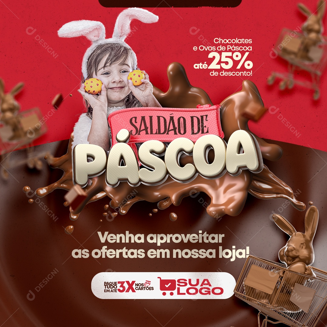 Saldão de Páscoa Venha Conferir Social Media PSD Editável