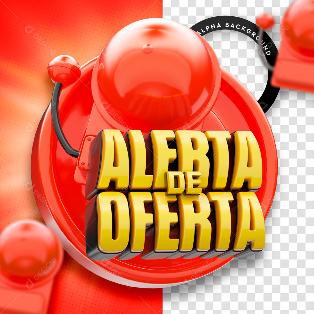 Selo 3D Para Composição Alerta de Oferta PSD