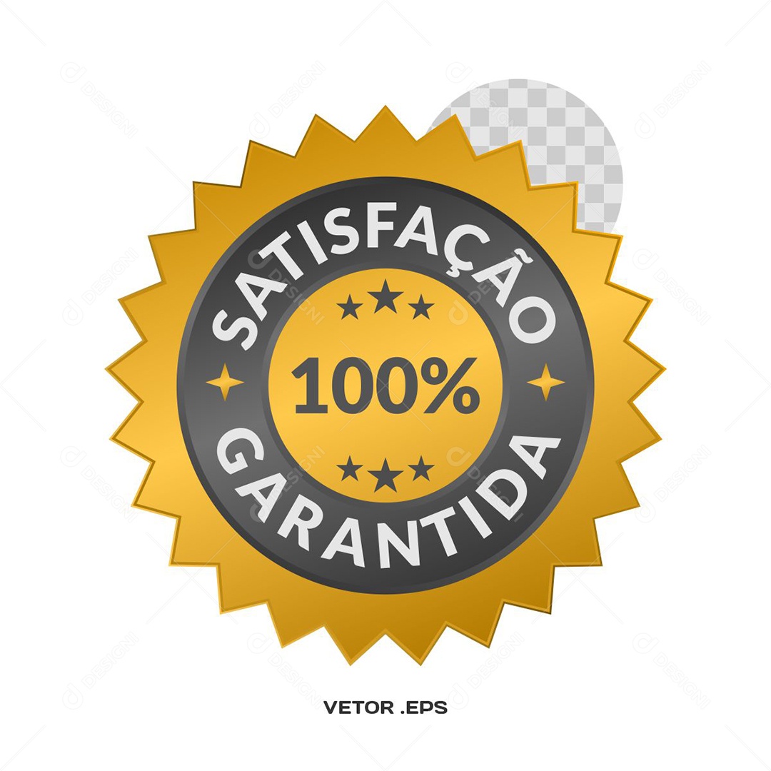 Ilustração Selo de Garantia Satisfação Garantida 100% Vetor EPS
