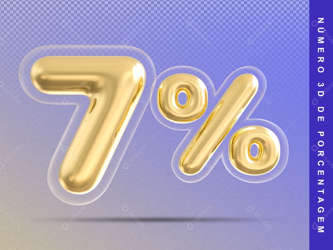Balão Dourado De 7% Desconto Elemento 3D Para Composição PSD