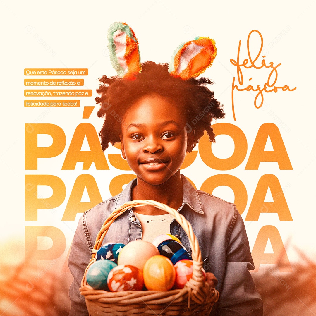 Que Esta Páscoa Seja Um Momento De Reflexão E Renovação Feliz Páscoa Social Media PSD Editável