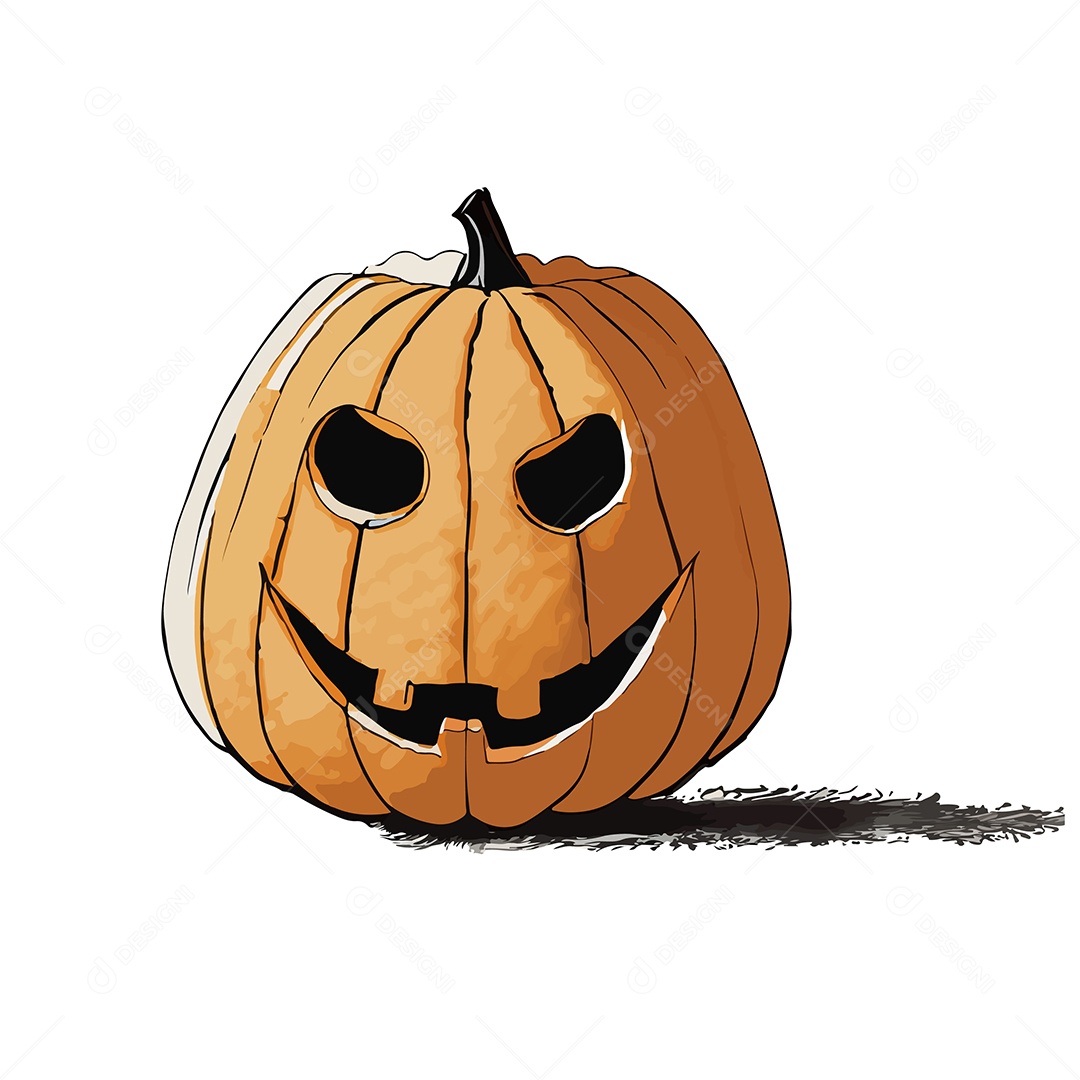 Desenho De Abóbora Monstruosa De Halloween Vetor EPS