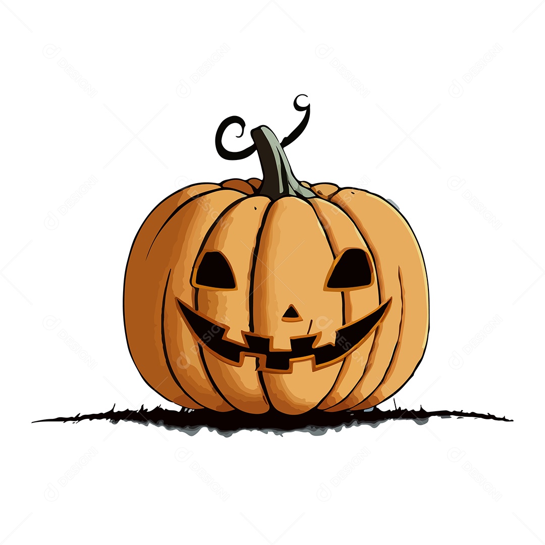 Desenho De Abóbora Sinistra De Halloween Vetor EPS