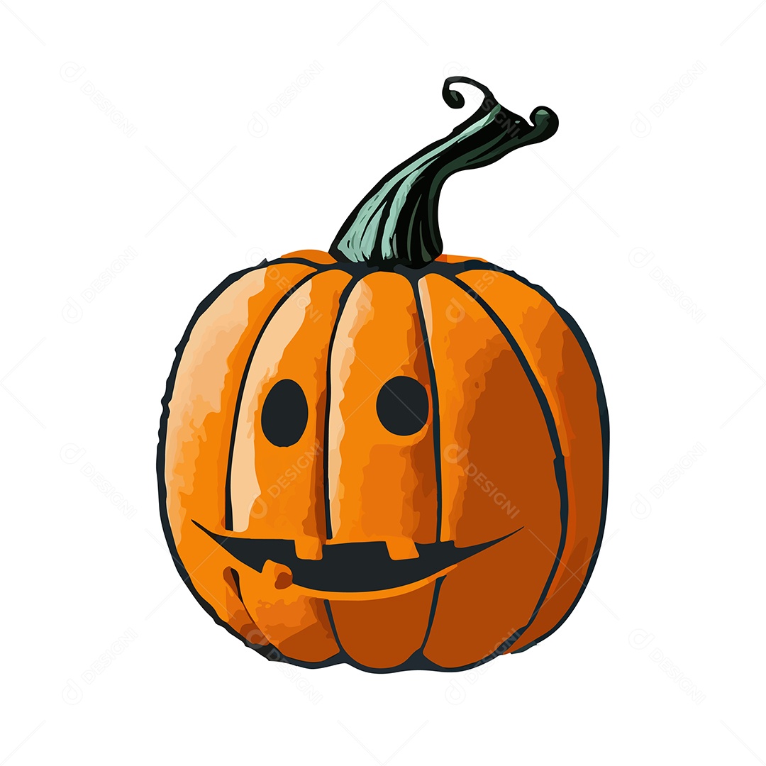 Desenho De Abóbora Monstruosa De Halloween Vetor EPS