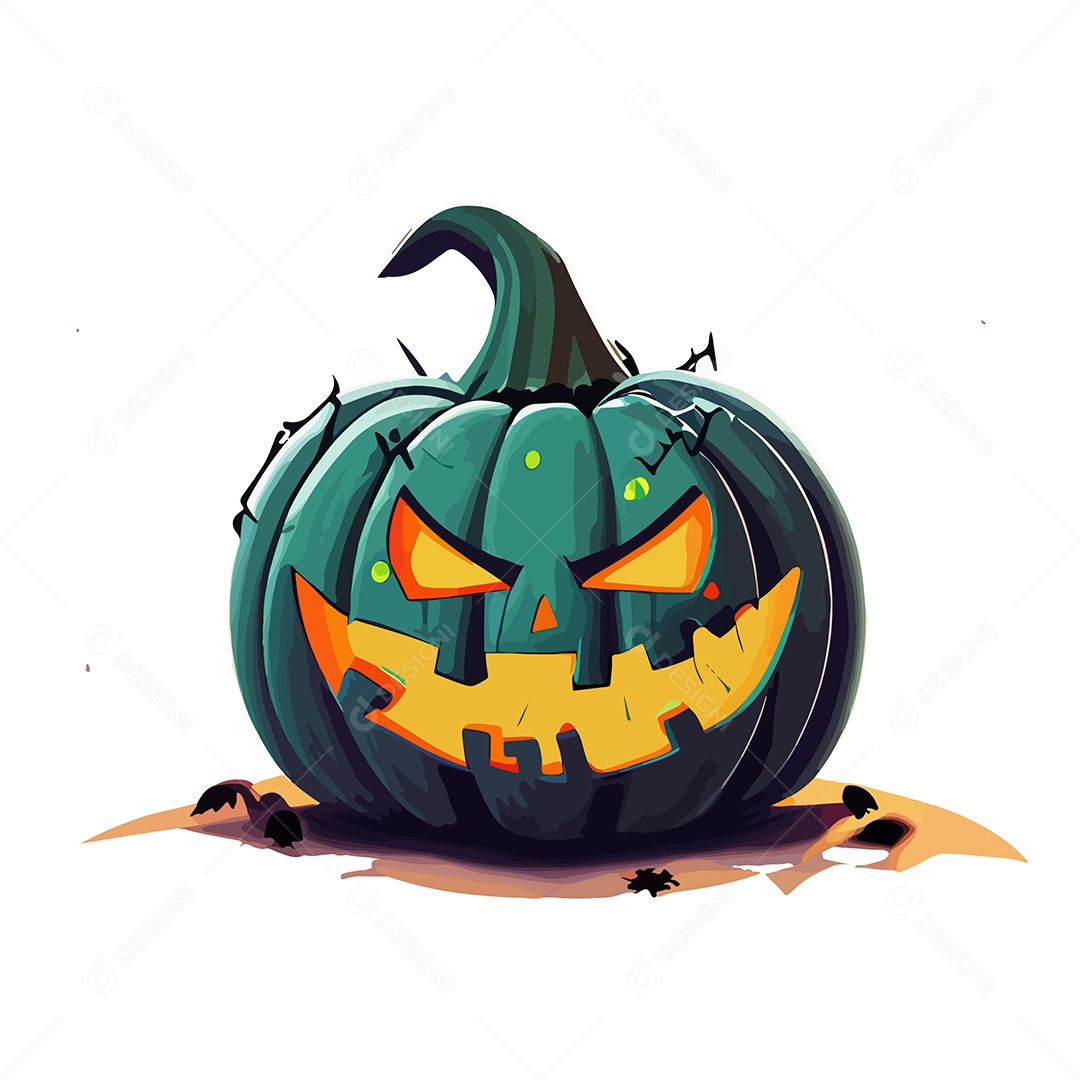 Desenho De Abóbora Monstruosa De Halloween Vetor EPS