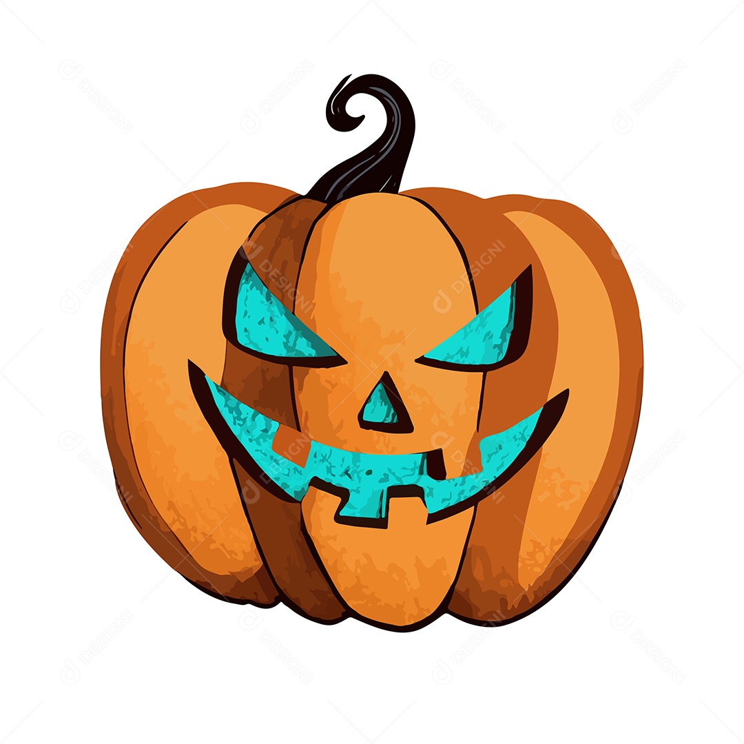 Desenho De Abóbora Sinistra De Halloween Vetor EPS