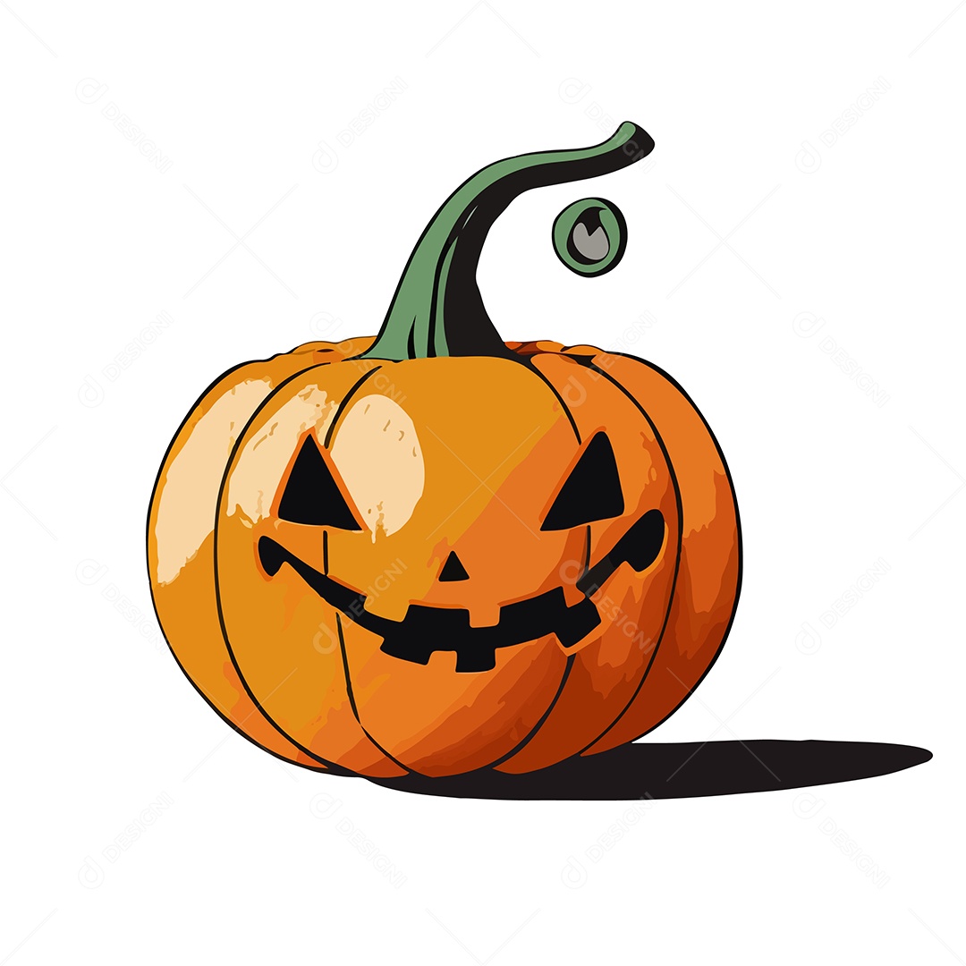 Desenho De Abóbora Sinistra De Halloween Vetor EPS