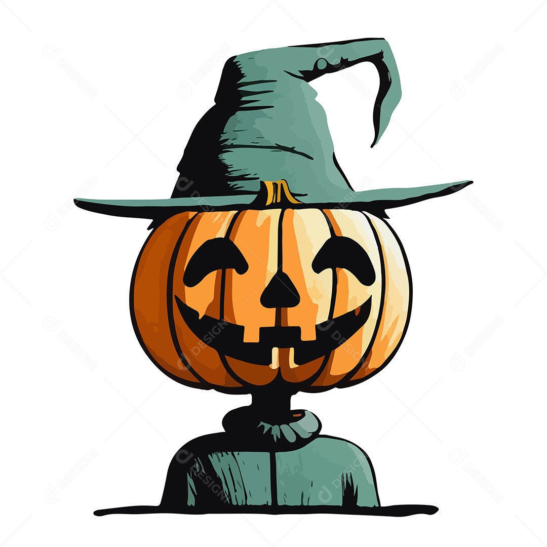 Desenho De Abóbora Sinistra De Halloween Vetor EPS