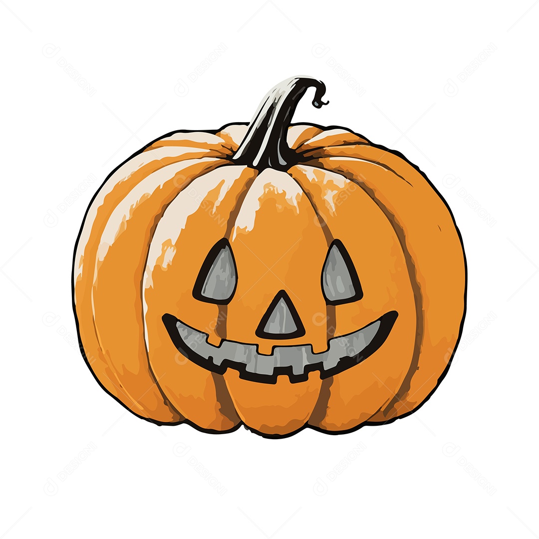 Desenho De Abóbora Sinistra De Halloween Vetor EPS
