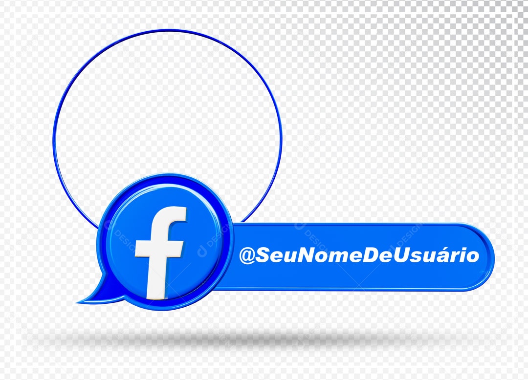 Perfil Com Nome De Usuário Facebook Elemento 3D PSD