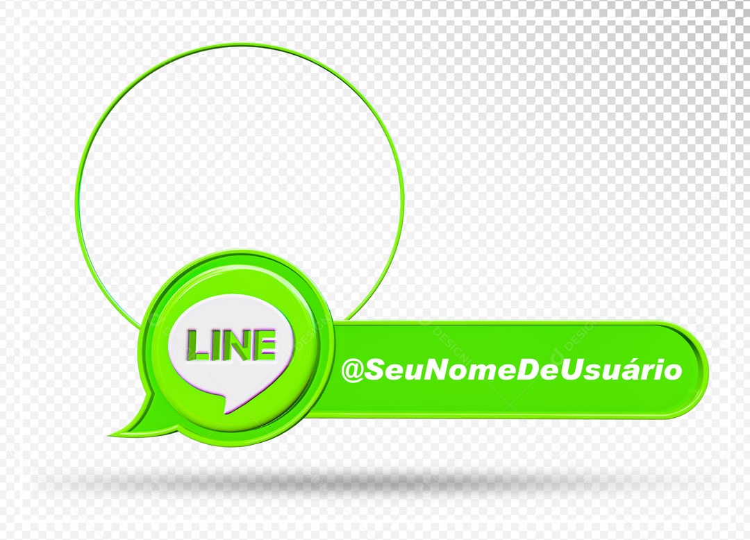 Perfil Com Nome De Usuário Line Elemento 3D PSD