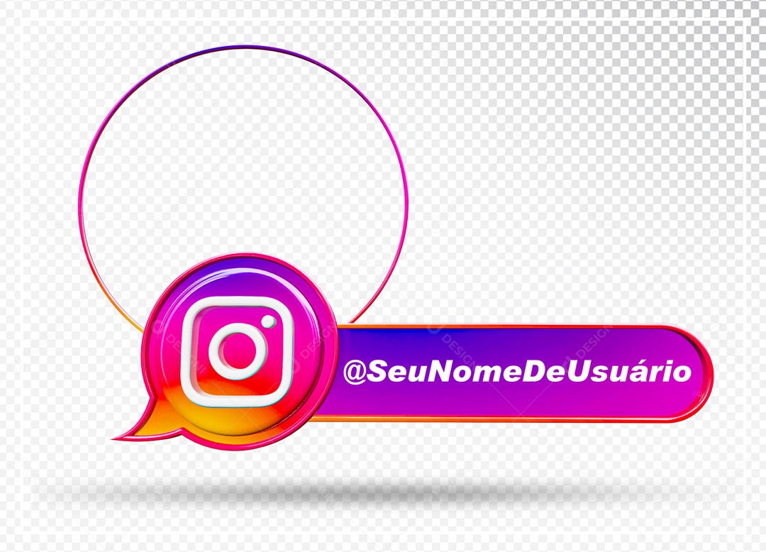 Perfil Com Nome De Usuario Instagram Elemento 3D PSD