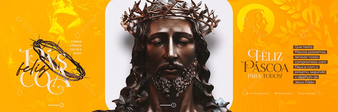 Que Nesta Páscoa Possamos Renovar Nosso Compromisso Com Deus Carrossel Feliz Páscoa Social Media PSD Editável