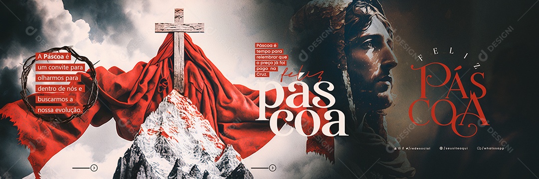 Páscoa é Tempo Para Relembrar Que O Preço Já Foi Pago Na Cruz Feliz Páscoa Carrossel Social Media PSD Editável
