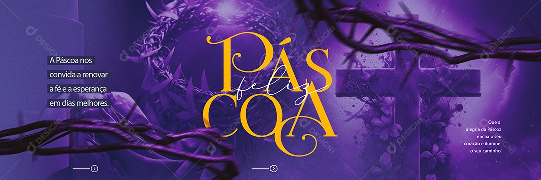 A Páscoa Nos Convida A Renovar A Fé e a Esperança Feliz Páscoa Carrossel Social Media PSD Editável