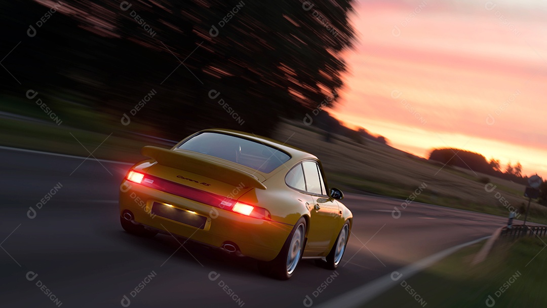 Porsche Carrera RS panning ilustração 3D