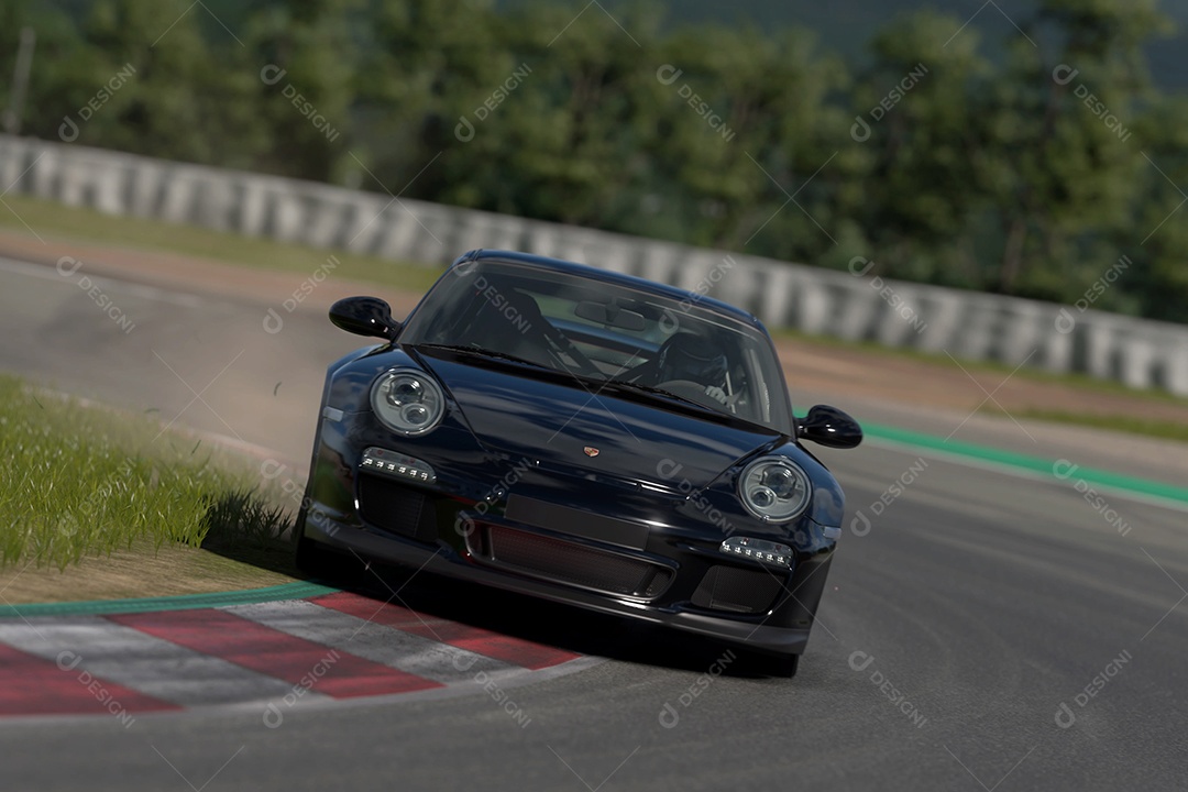 Porsche correndo na pista