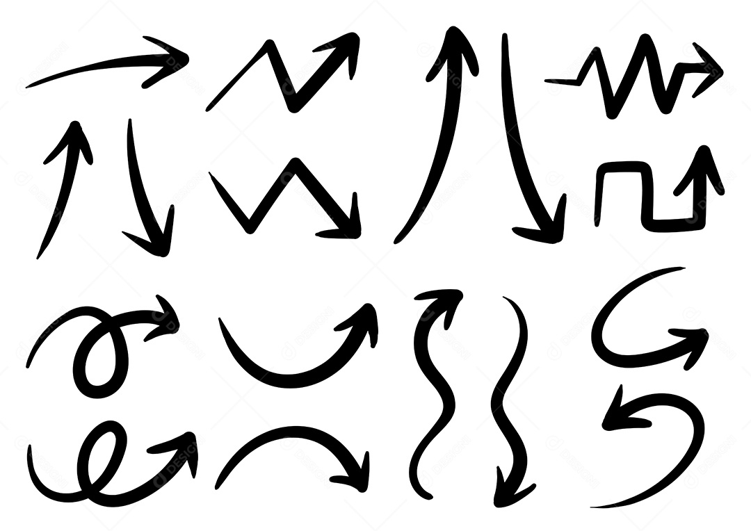 Conjunto De Coleção De Seta De Design Plano Isolado Vetor EPS