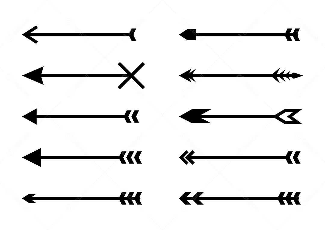 Conjunto De Coleção De Seta De Design Plano Isolado Vetor EPS