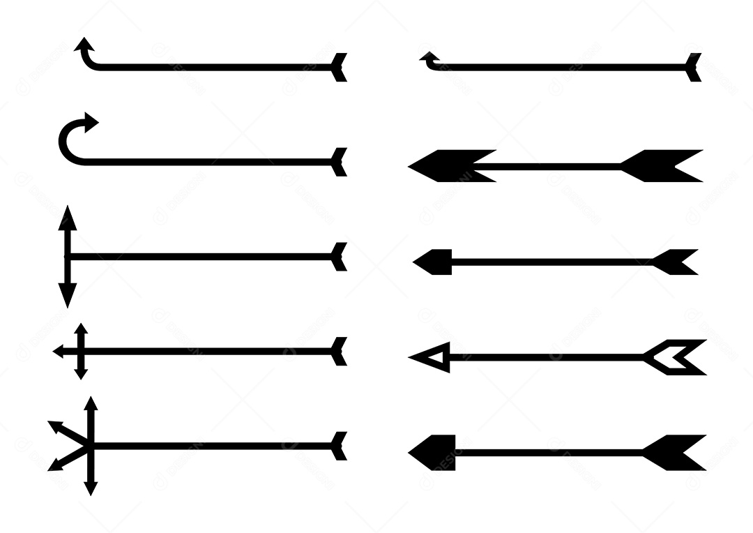 Conjunto De Coleção De Seta De Design Plano Isolado Vetor EPS