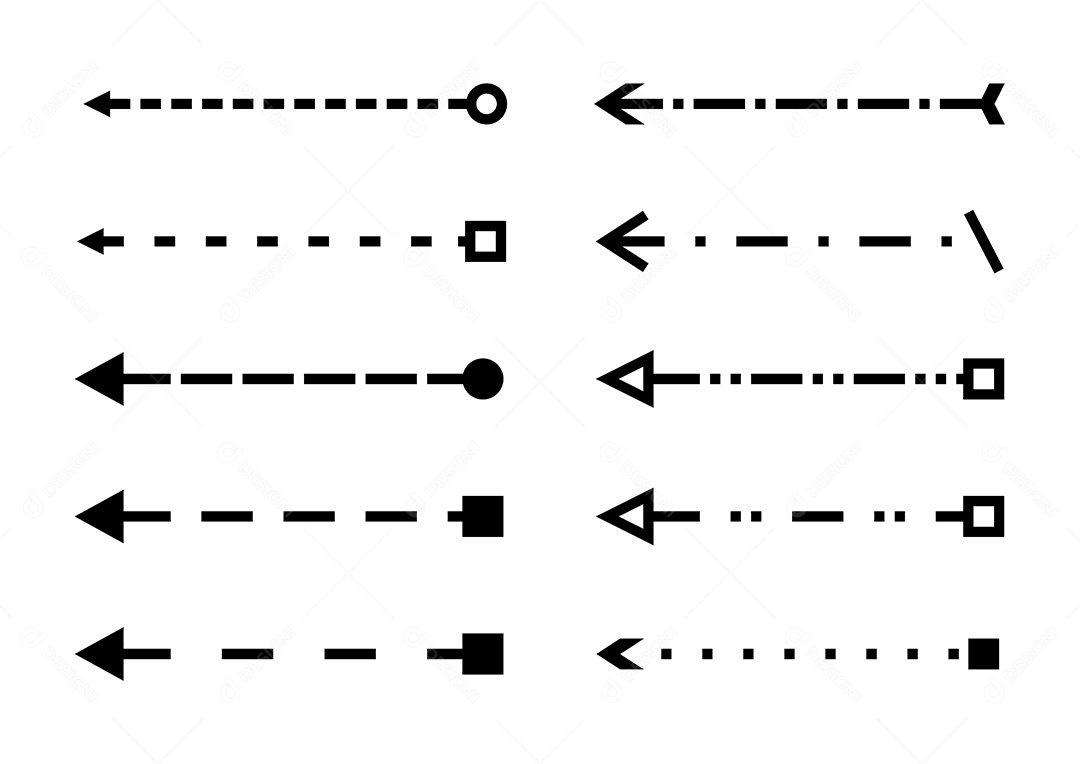 Conjunto De Coleção De Seta De Design Plano Isolado Vetor EPS