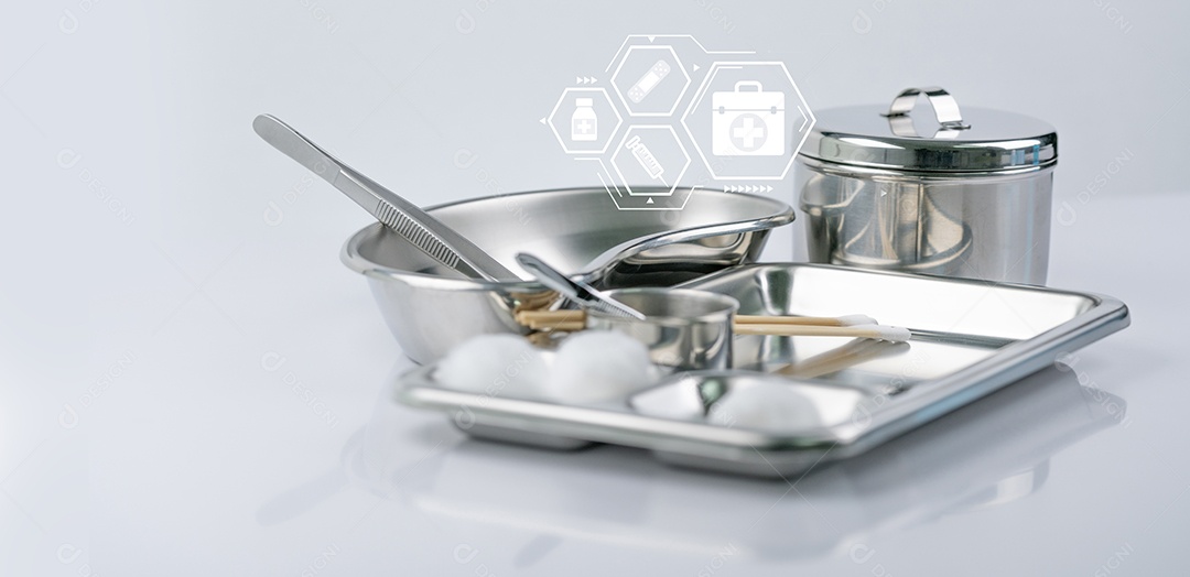 Conjunto de curativos para tratamento de feridas suprimento médico