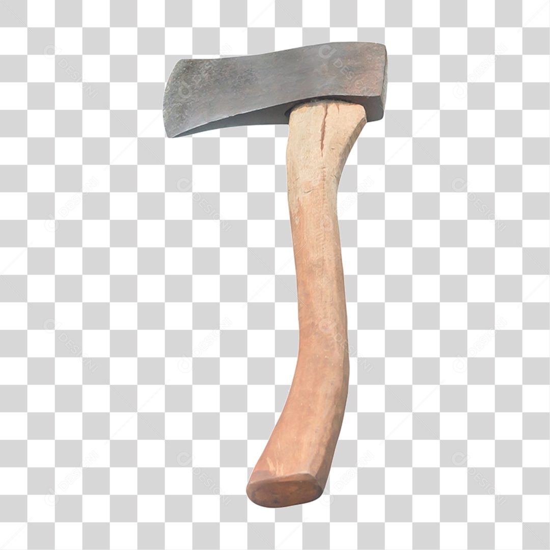 Machado com Cabo de Madeira PNG Transparente