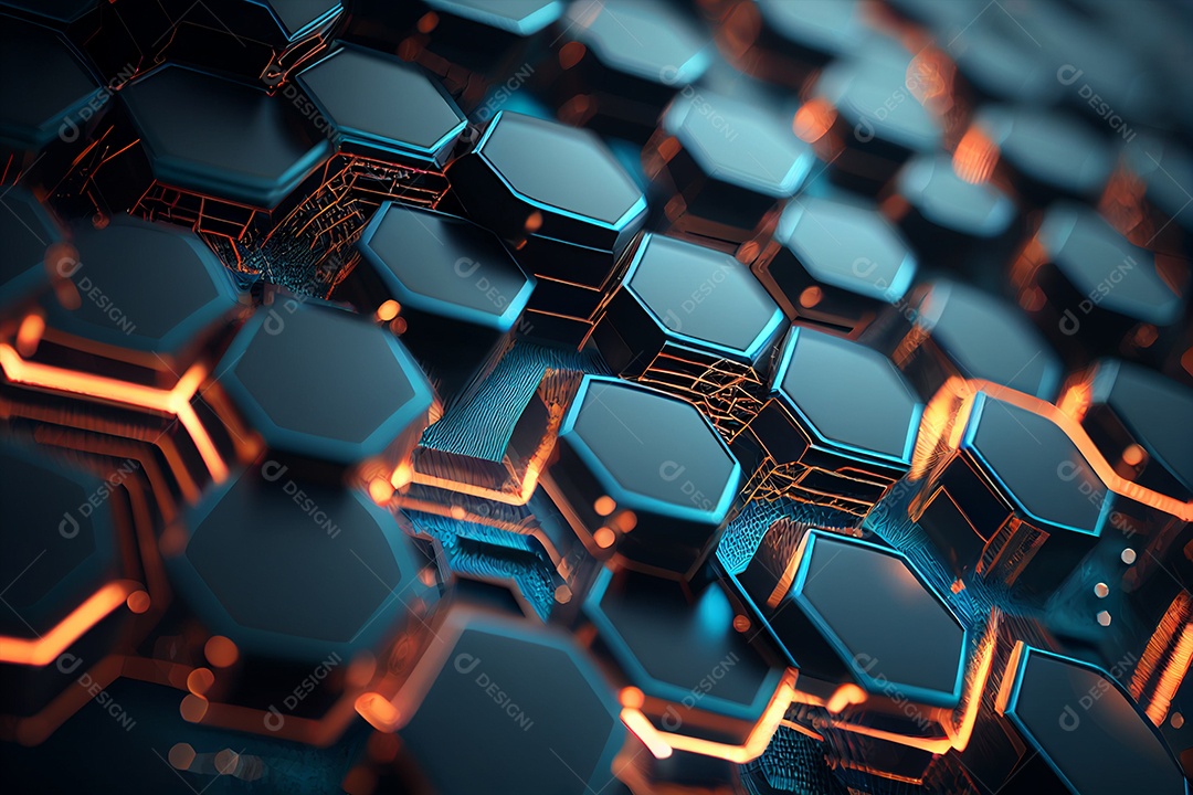 Fundo laranja tecnológico para composição abstrata gerado por IA