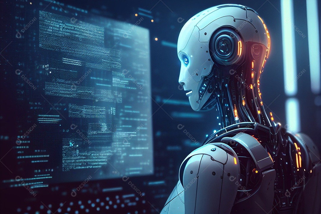 Background de tecnologia abstrato futurística IA