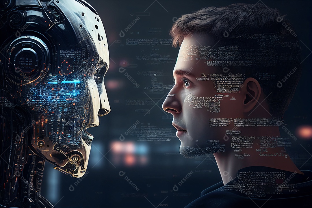 Background de tecnologia abstrato futurística IA