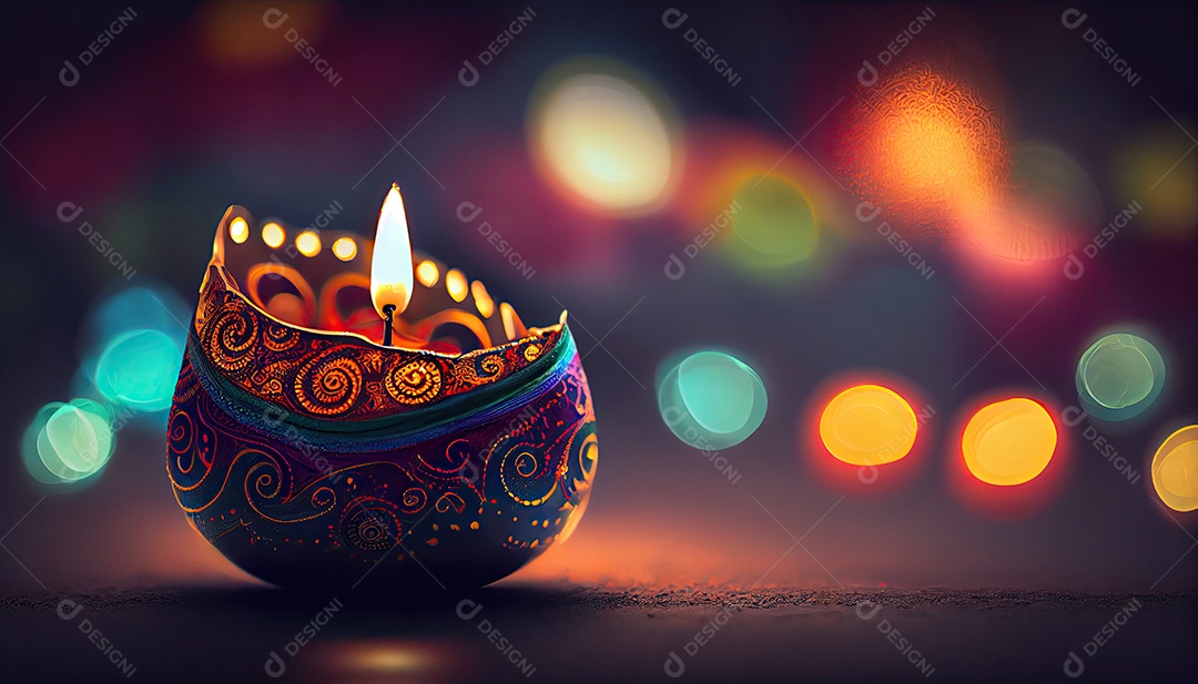 Diwali o triunfo da luz e bondade Festival hindu das luzes celebração Diya lamparinas a óleo 24 de outubro.