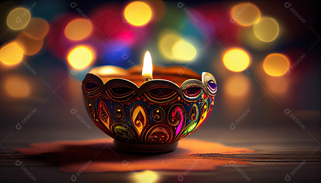 Diwali o triunfo da luz e bondade Festival hindu das luzes celebração Diya lamparinas a óleo 24 de outubro.